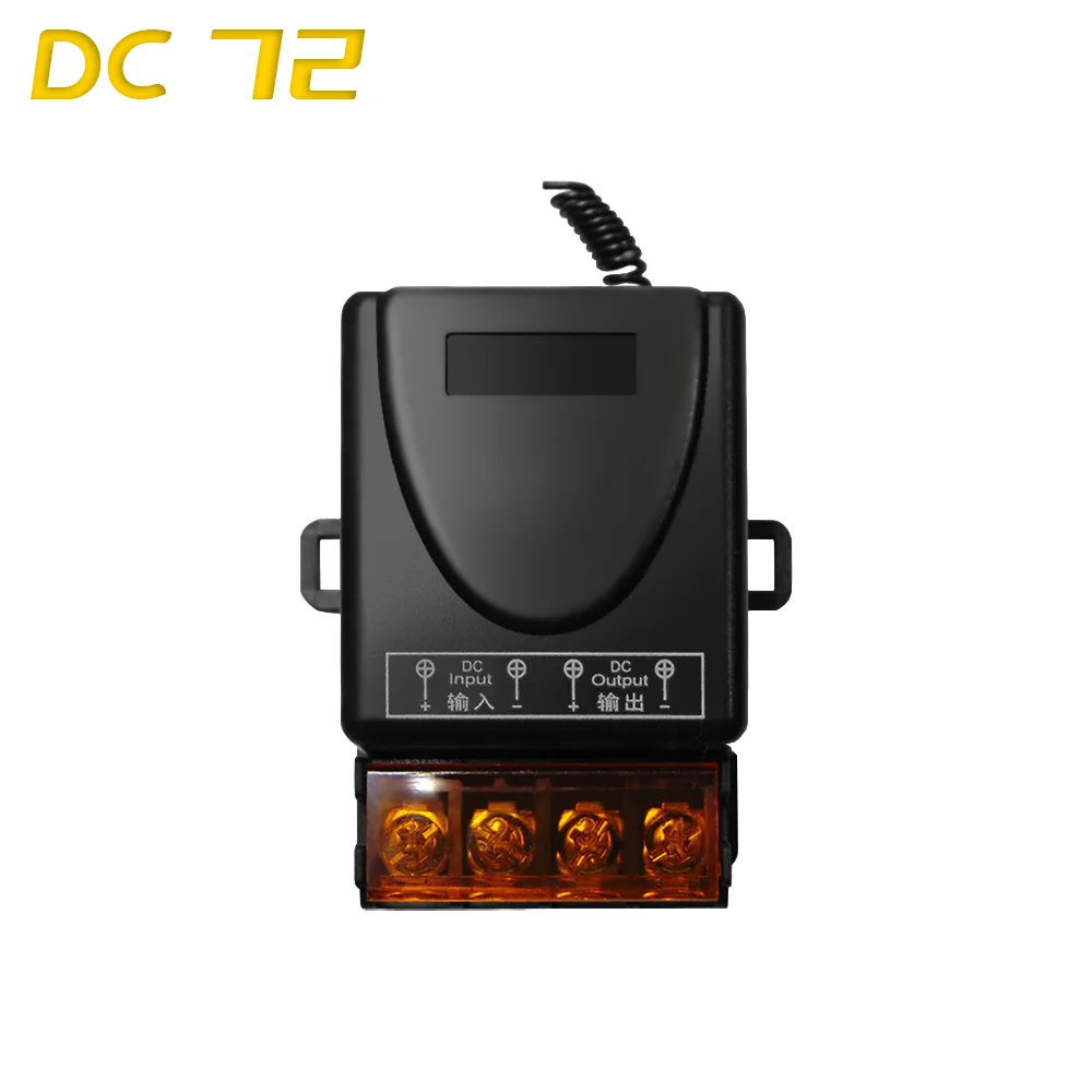Wireless Remote Control Switch 30A DC 12V 24V 48V 72V High Power RF 433mhz Relay Receiver for Pumps Light Lamp LED 70m Range