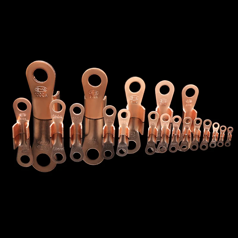 Wire Terminal OT Type 3A 5A 10A 20A 30A 40A 50A 60A 80A Red Copper Bare Nose Lugs Crimp Open Mouth Cable Connector Splice