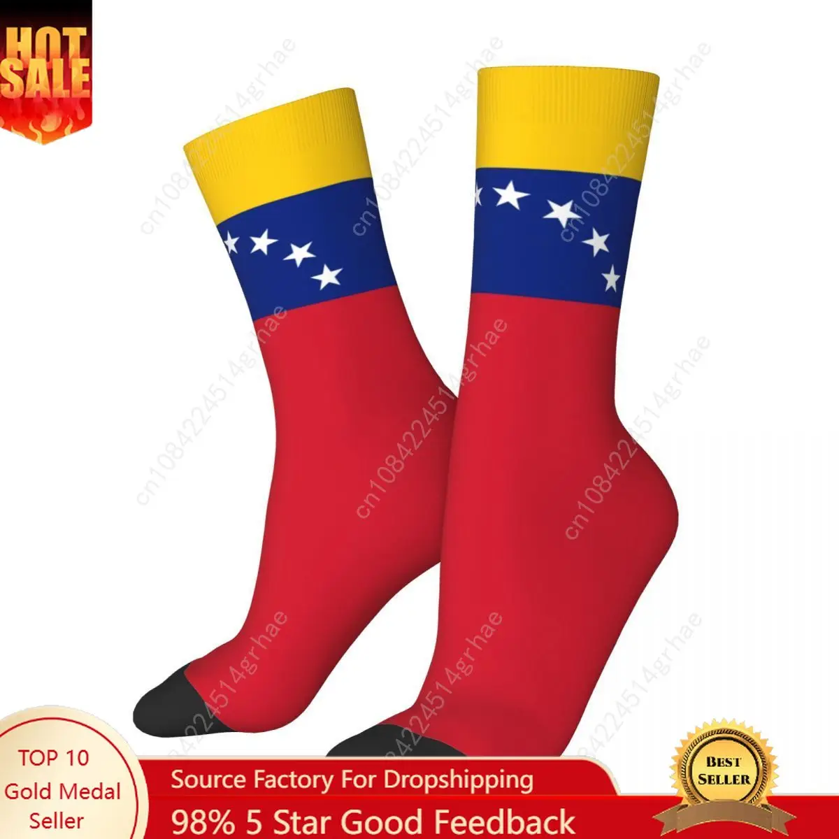 

Winter Warm Hip-hop Women Men Venezolana Socks Venezuela Flag Non-slip Football Socks