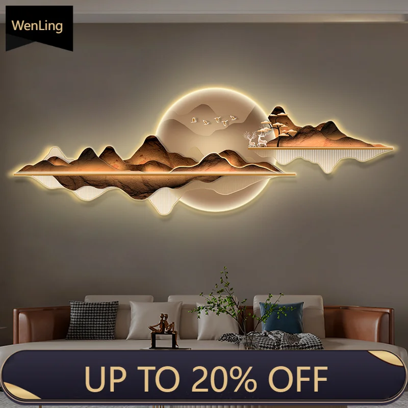 The Living Room LED Wall Lamp, Sofa Background Wall, Light Luxury And High-end Sense Light Painting, Modern And Simple Bedroom M