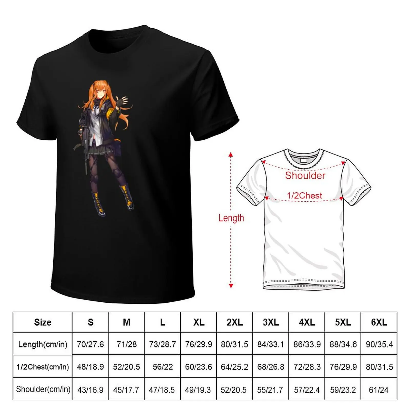 Anime girl with gun design cool T-Shirt quick drying graphics sweat plus size tops Men's t-shirts