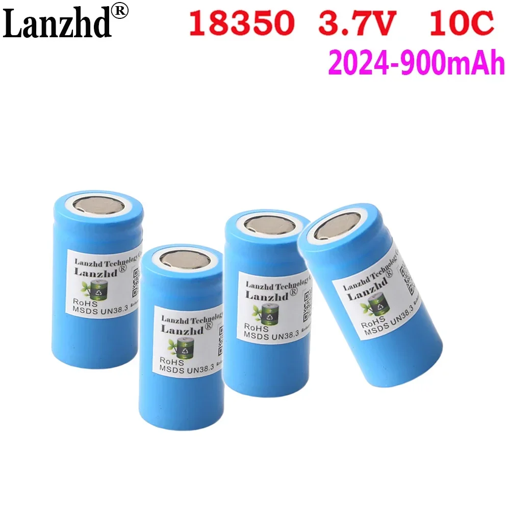 

2pcs 18350 battery lithium Li ion 900mAh 10C batteries 3.7V power cylindrical lamps For Electric tools battery rechargeable