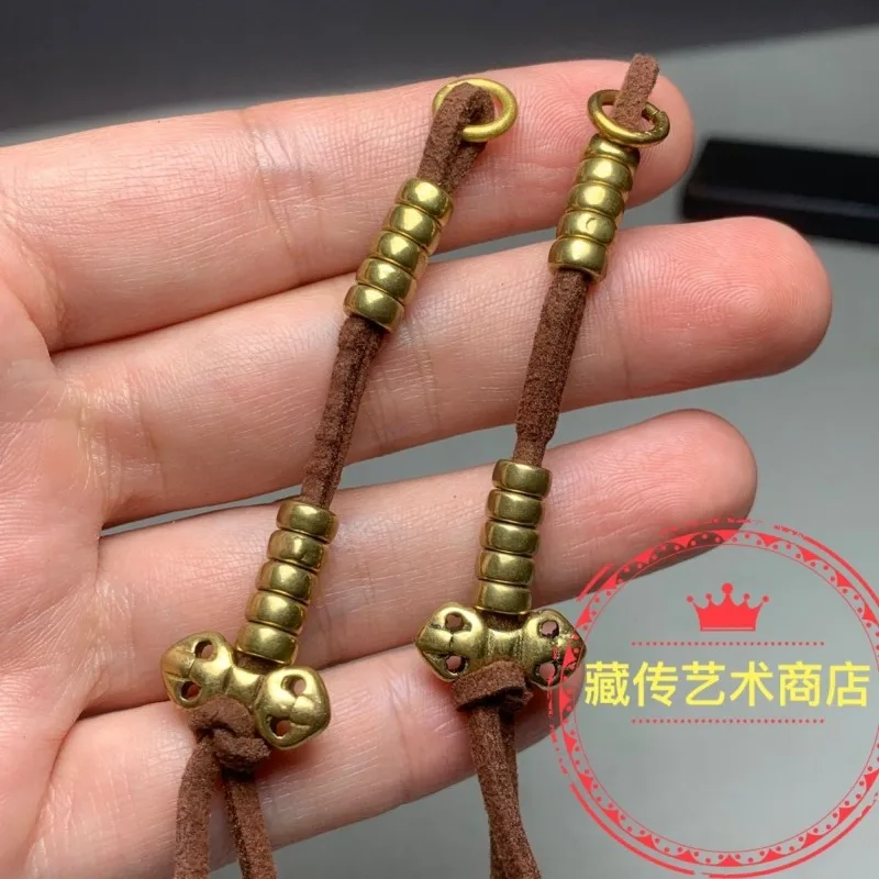

Tibetan Classic Brass Vajra Side Clip Pendant Bracelet Accessory Unisex Handmade Vintage Unique Daily Wear Elegant Jewelry Gift