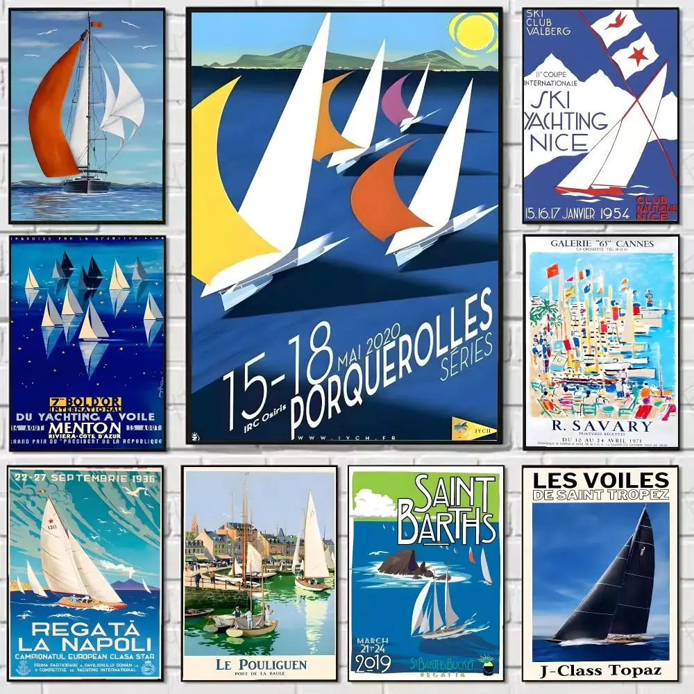 object luxury S-Sailing Yacht Poster Stickers, suitable for game rooms, bedrooms, corridors, home wall art decor, gifts