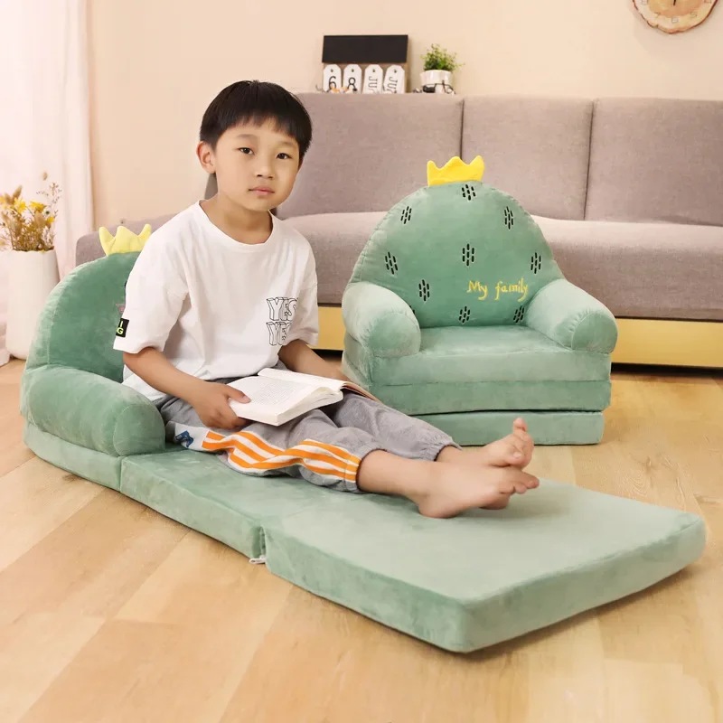 Children Sofa Cute Cartoon Lazy Folding Small Sofa Bed Girl Princess Baby Toddler Dual-purpose Small Child Seat