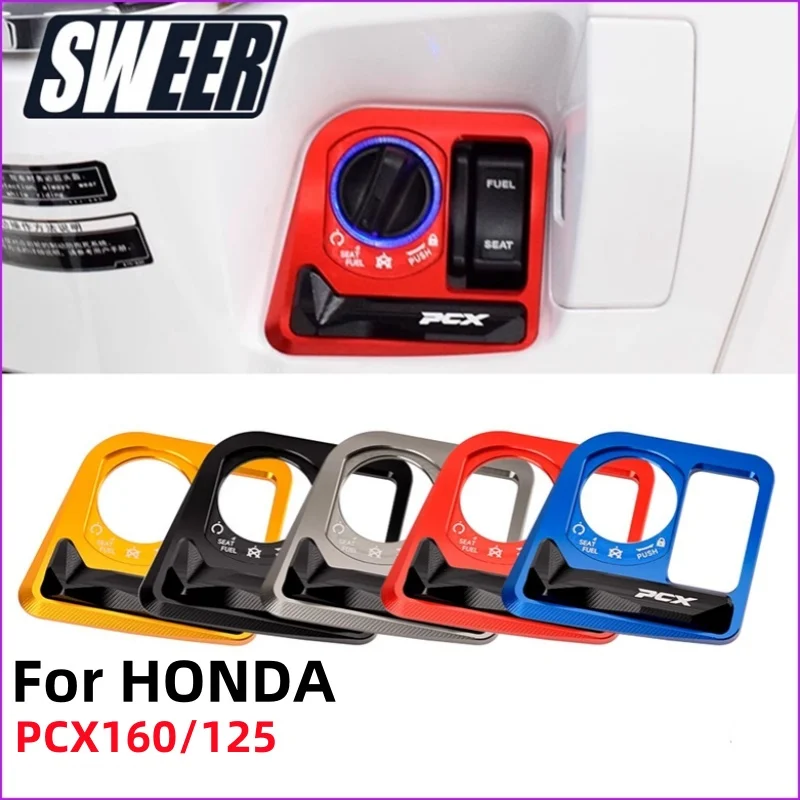 

For HONDA 2021 2022 2023 2024 PCX125 PCX160 Electric Door Lock Protective Cover Key Switch Lock Cover Aluminum Alloy Patch Outer