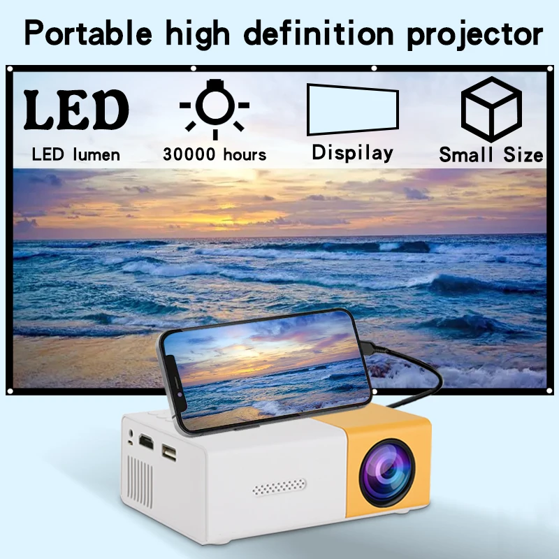 Yg300 Mini Hd Home Theater Draagbare Projector Compatibel Met Usb, Hdmi, Kan Direct Worden Aangesloten Op De Telefoon