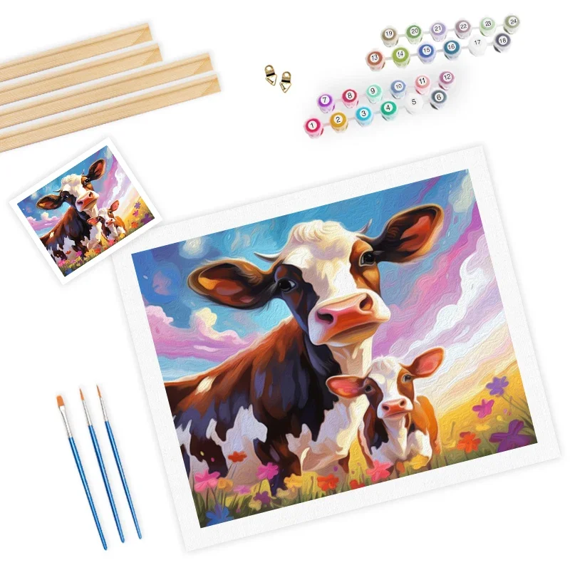 language policyBy Numbers Painting Animal Cattle With Frame Picture Drawing Color Markers Adults Crafts Wall Art Picture Home