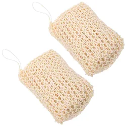 2 Pcs Body Scrub Gloves Sisal Sponge Ball Shower Sponges for Bathing Clean 1500X1100X400CM Beige Back Exfoliator Man