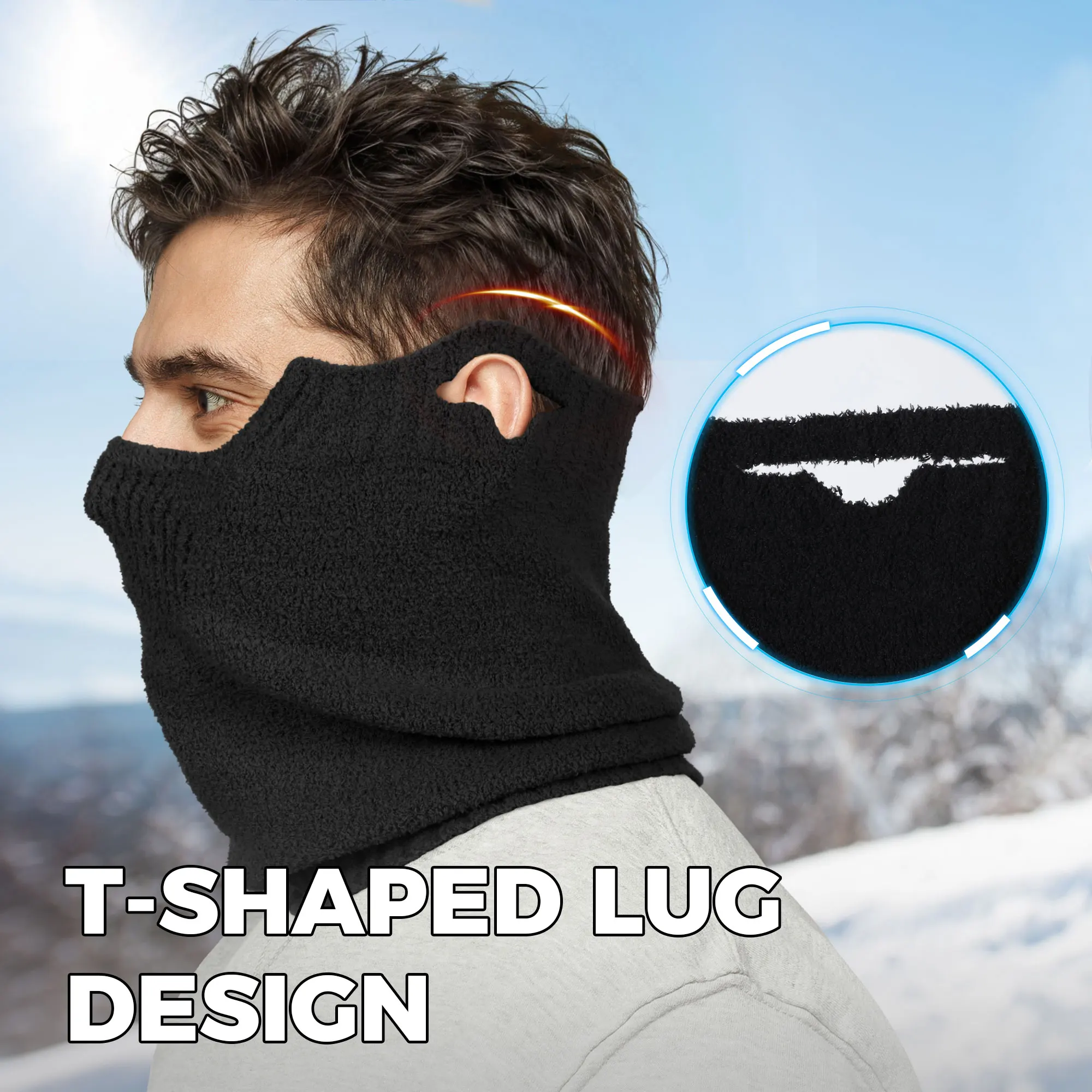 Winter Cold Weather Bandana Tube Scarf Hanging Ear Windproof Sport Cycling Hiking Ski Snowboard Neck Warmer Gaiter Reusable Mask