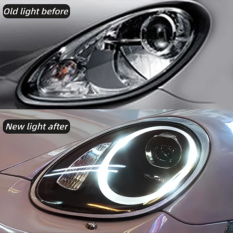 ForPorsche Cayman 987.1 & Boxter 2005-2008 Styling LED Headlight DRL New High & Low Beam Xenon Head Lamp Accessory 12V Voltage