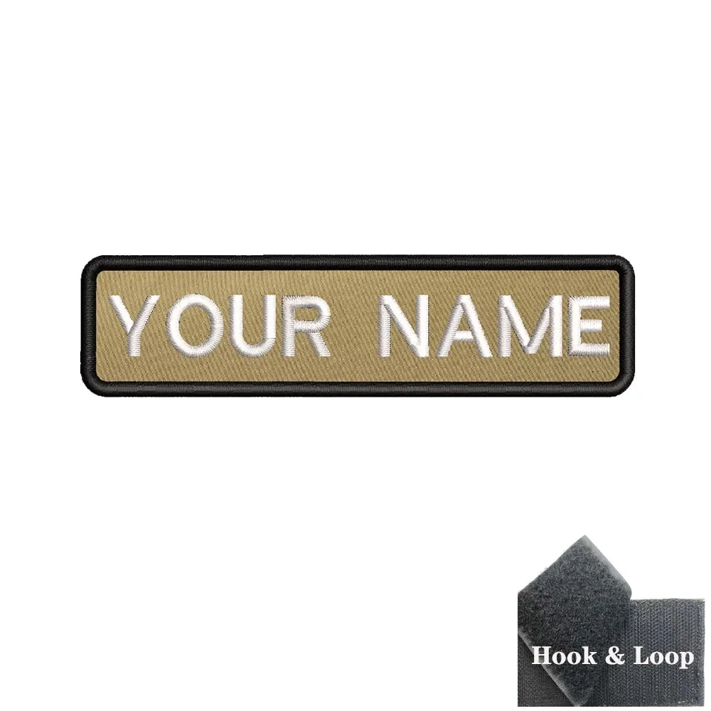 1PC Aangepaste gepersonaliseerde naamnummer Patch Strepen 10cmX2.5cm Badge tags chevrons Armband Opstrijkbare of haaklus geborduurd