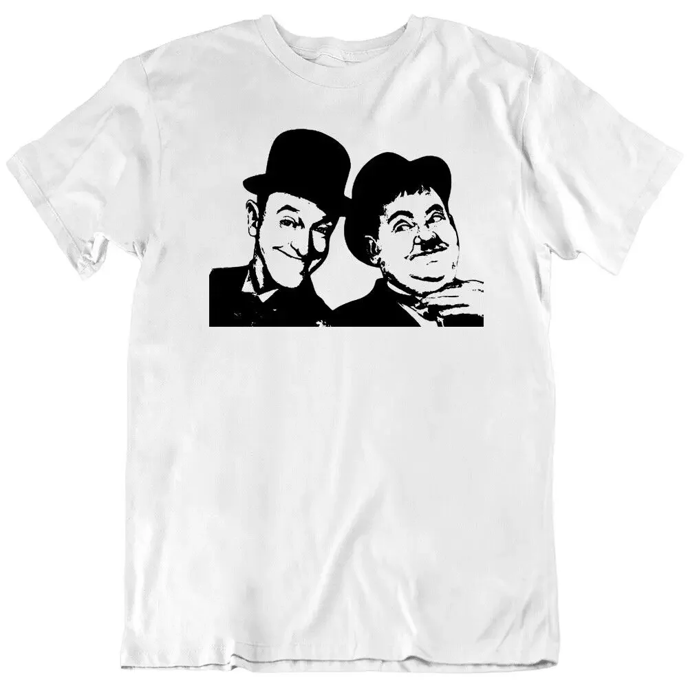 

Laurel n Hardy Face Vector Funny Movie Retro Friend Happy T Shirt New