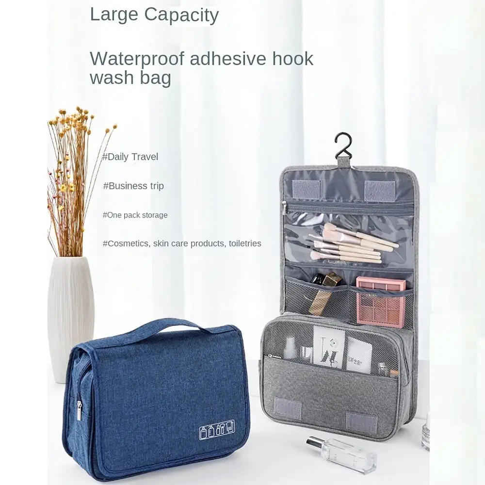 Large Capacity Portable Travel Toiletry Bag Waterproof with Hanging Hook Cosmetic Organizer Bag Multifunctional Water-resistant