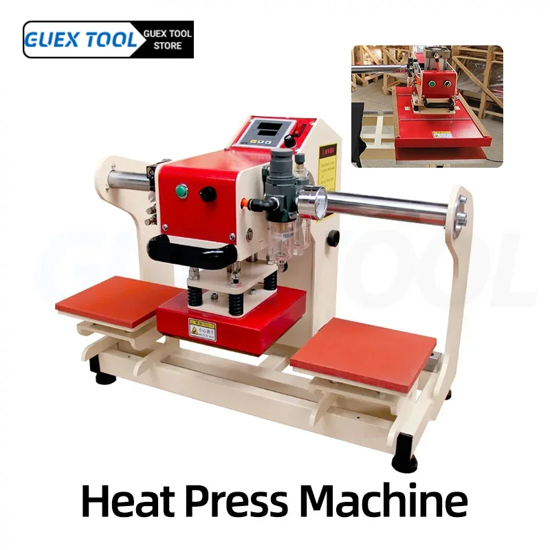 

20x20CM Double-position Heat Press Machine Pneumatic Automatic Hot Stamping Apparatus DIY T-Shirt Printer Automatic Press Tool