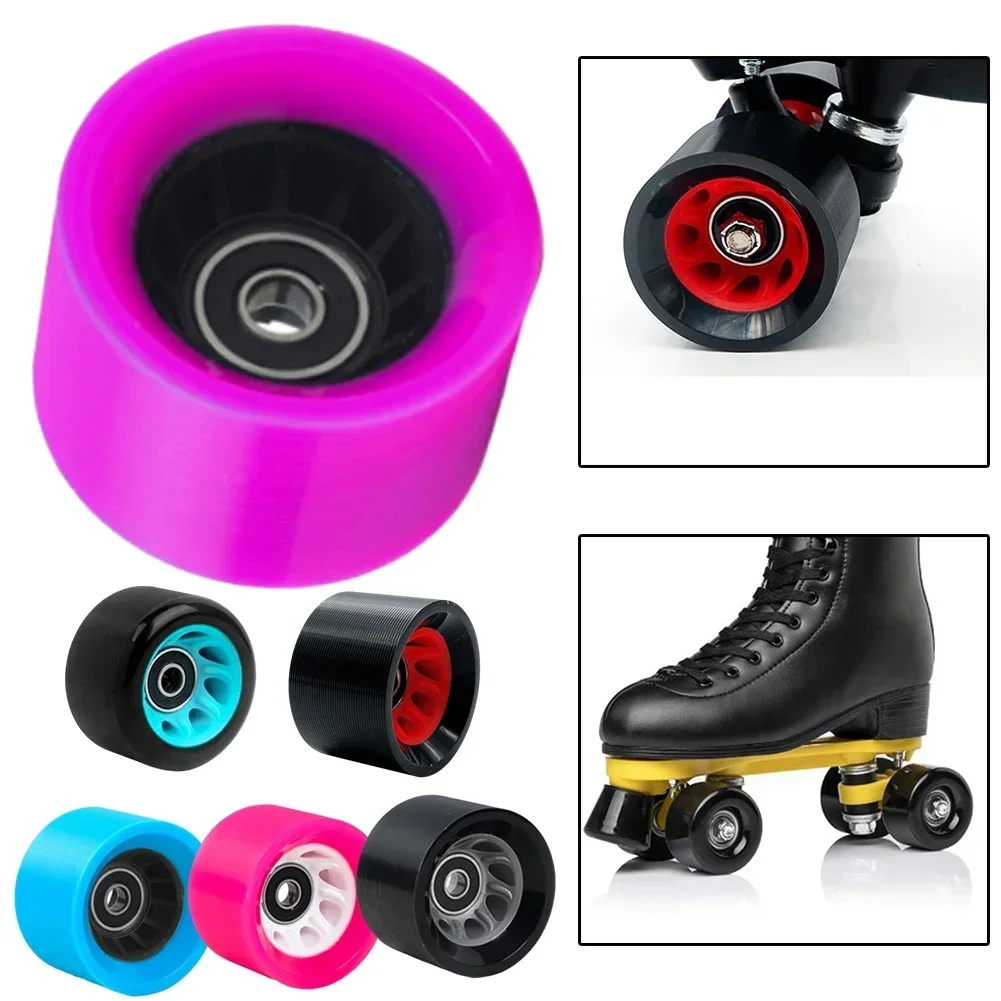 8pcs 58x34mm Roller Skate Wheels For Double-Row Roller Skates Quad Multiple Colors Available  LED Lighting Skating Wheels