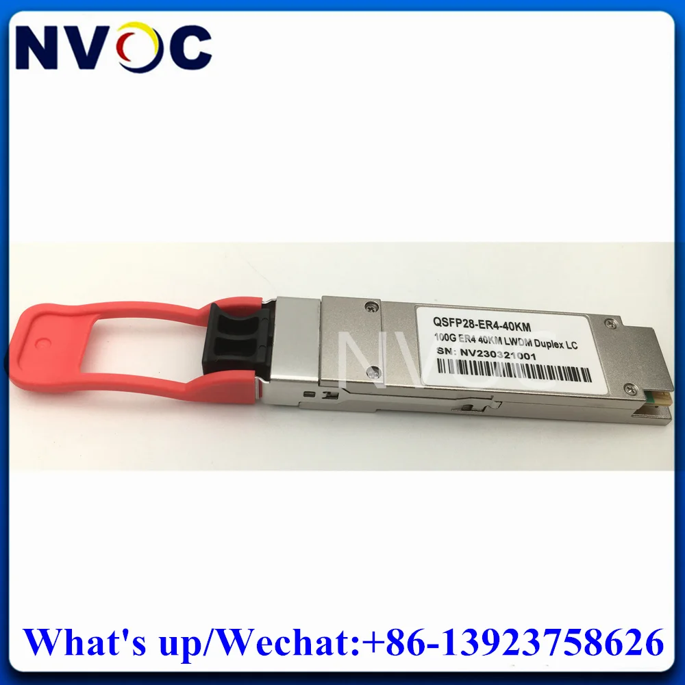 2Pcs 100G QSFP28 ER4 40km EML+APD LC LWDM Module,100GBASE-ER4 1310nm SMF QSFP+ GBIC Optical Transceiver