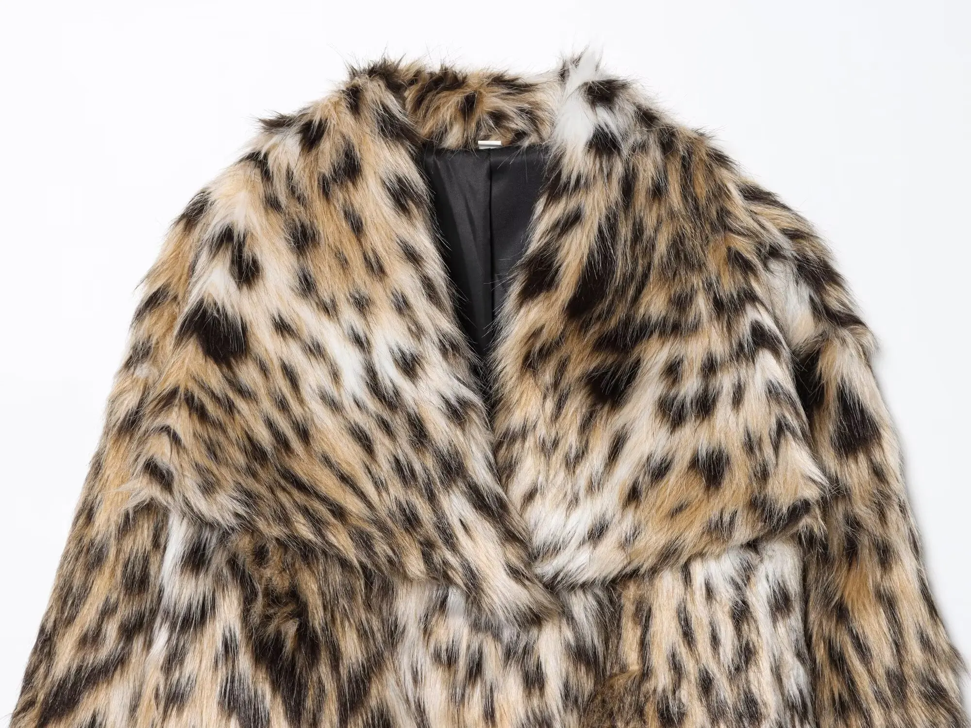 Maxdutti البريطانية موضة المرأة ليوبارد طباعة فو الفراء معطف سترة المرأة لفصل الشتاء سترة نسائية ملابس امرأة بلايز #4