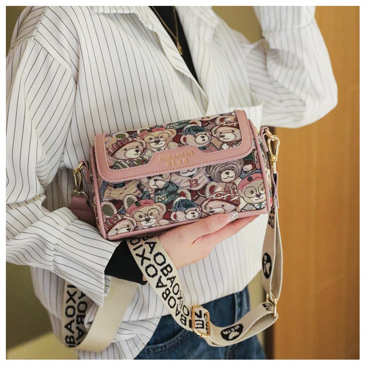 New Trendy Unique Design Cartoon Bear Single Shoulder Bag Chic Crossbody Bag Original Women's Shoulder Bag Purses and Handbags