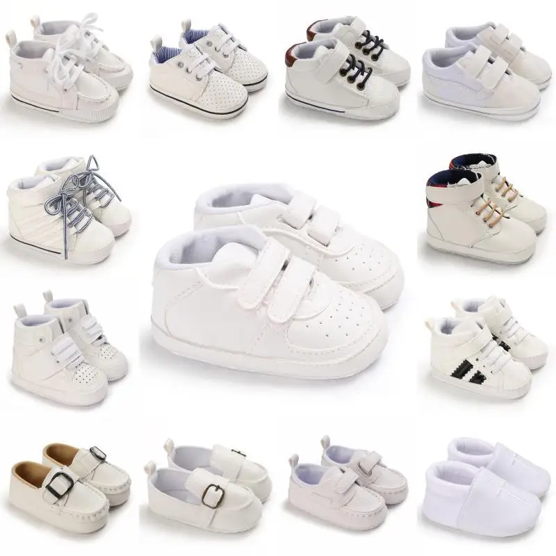 Spring and Autumn Fashion Baby Shoes Boys and Girls Baby Sports Shoes PU Cloth Sole Comfortable Casual Walking Shoes