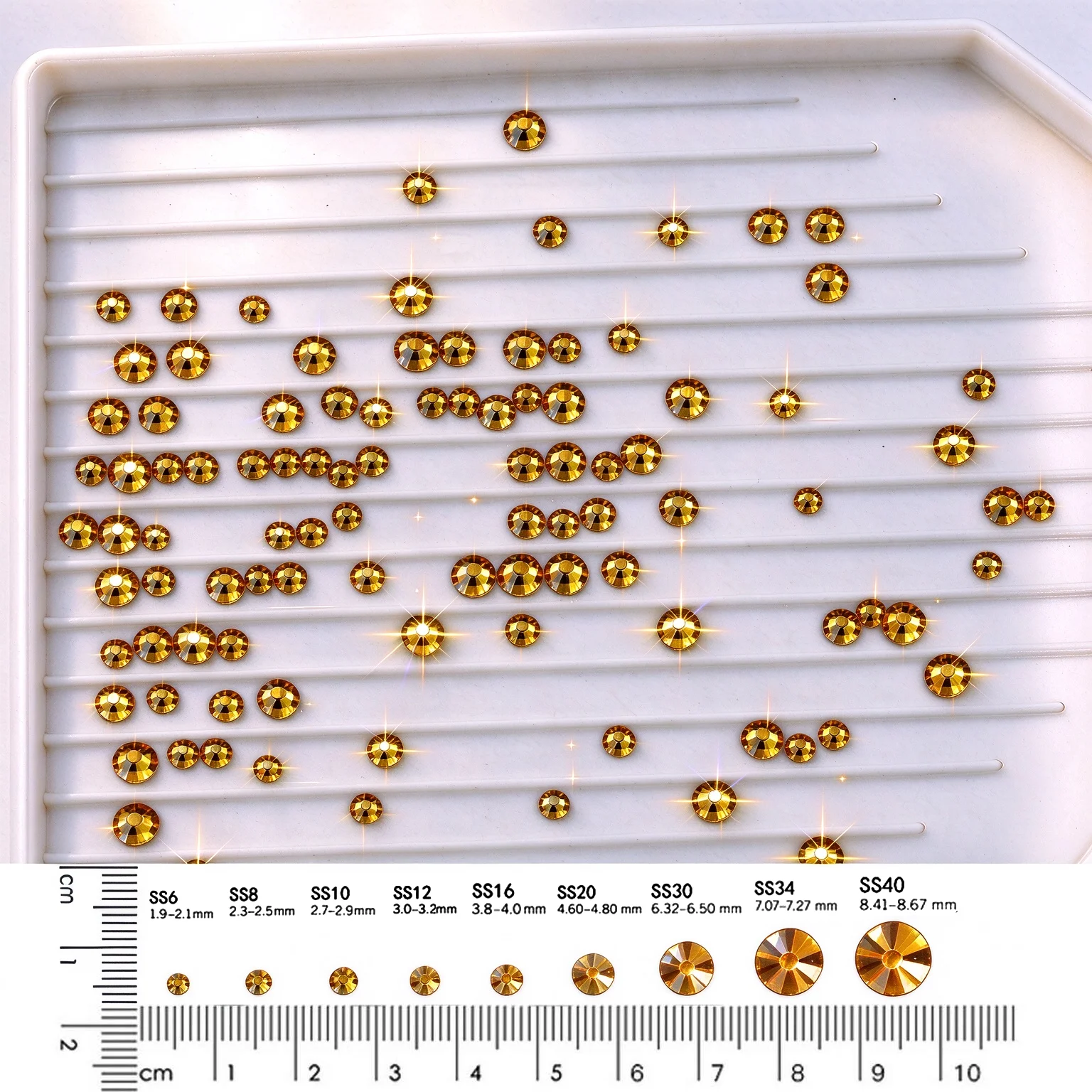 Topaz 2-6mm Crystal Non Hot Fix Rhinestones Flat Back Strass Crystals Nail Garment Trimmings Crystals For Jewelry Crafts