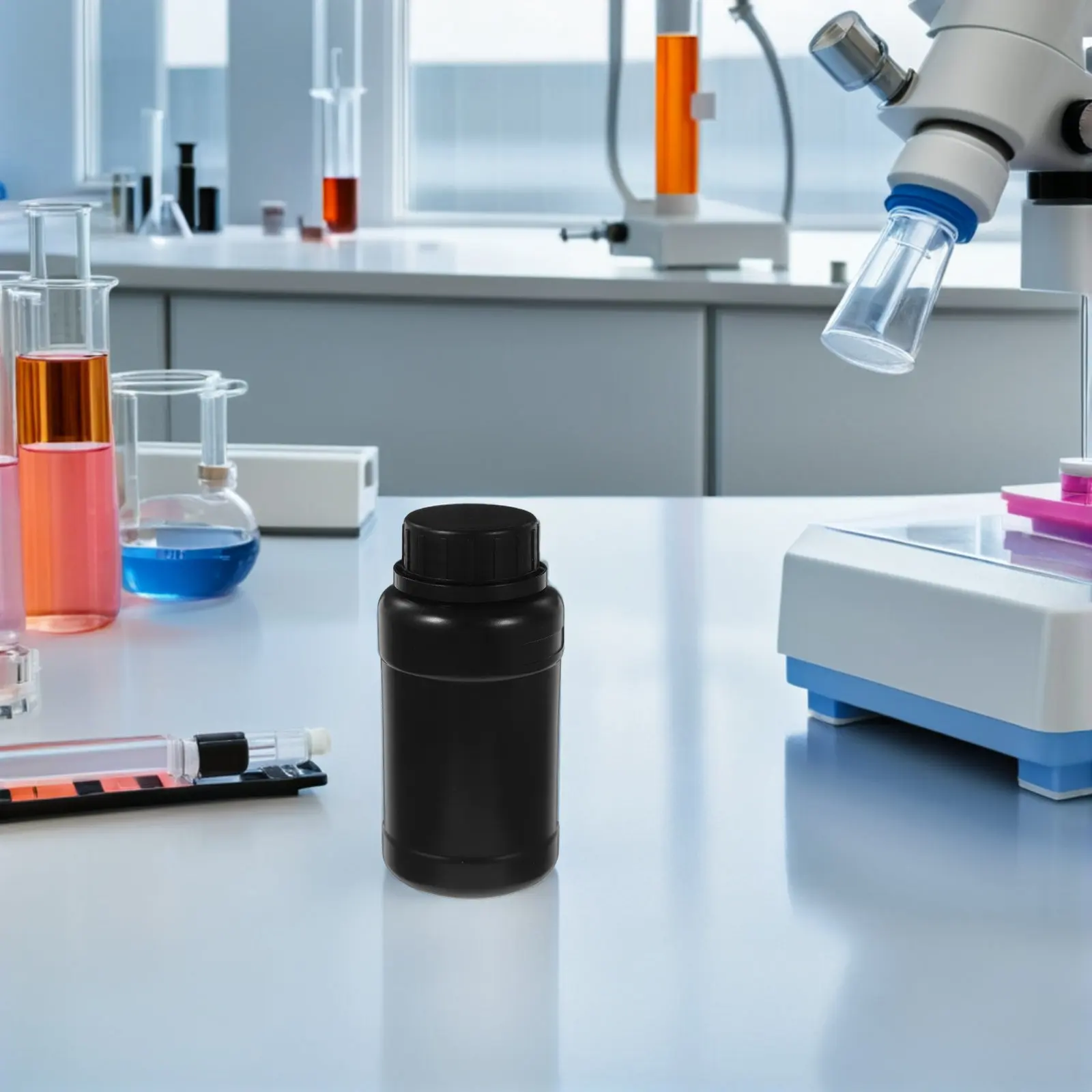 12個入り-250ml-プラスチック製広口ラボボトル-目盛り付き-再利用可能-液体サンプル用漏れ防止化学容器