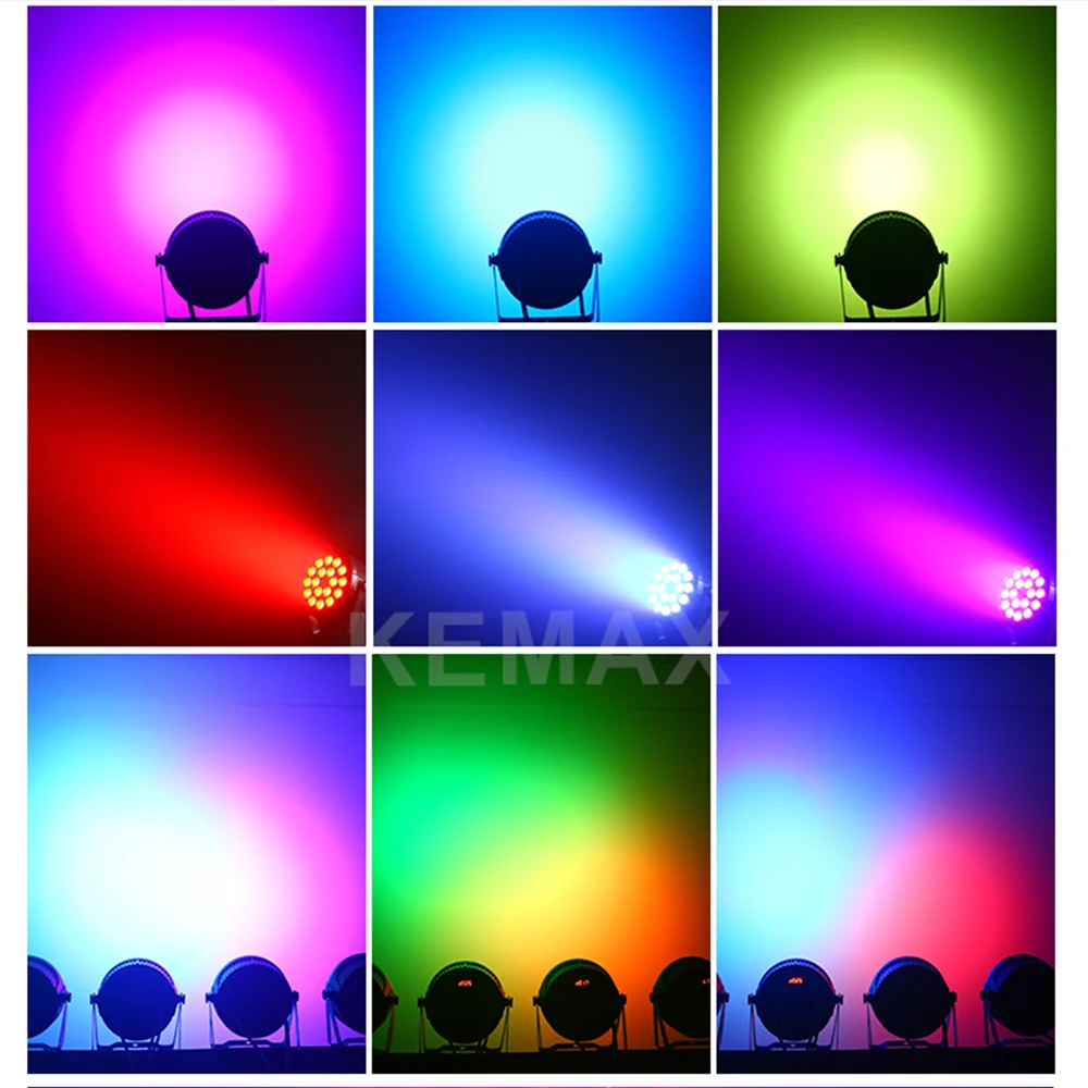 18X4W Disco Lights RGBW 4IN1 Par Can DMX512 DJ Party Lights 100W LED Wash Uplight Remote Control Stage Wedding Club Christmas