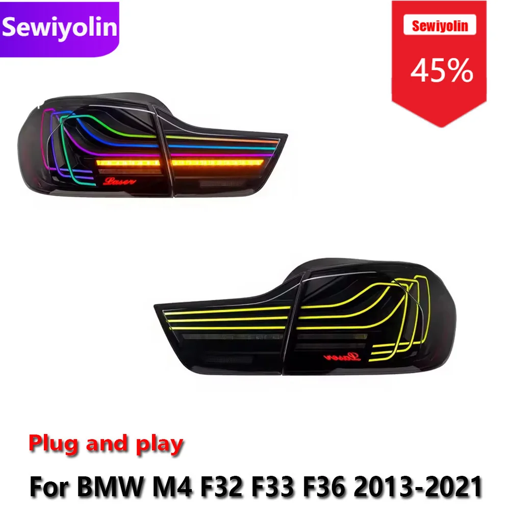

Автомобильные светодиодные задние фонари DRL в сборе для BMW M4 F32 F33 F36 2013-2021 RGB противотуманные DRL тормозные указатели поворота Plug and Play