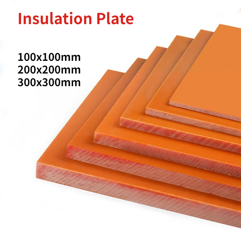 1-5Pcs Orange Electrical Bakelite Board Thickness 1-20mm Insulated Plate Insulation Phenolic Resin Boards Temperature Resistant