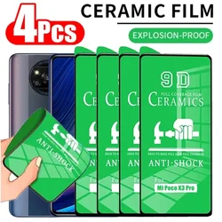 Película de cerámica suave para Xiaomi, Protector de pantalla sin cristal para Poco X3 Pro, C40, F3, F4, X4, GT, M5, M5S, Mi Poco F5, X5, M3, M4, X4 Pro, 4 Uds.