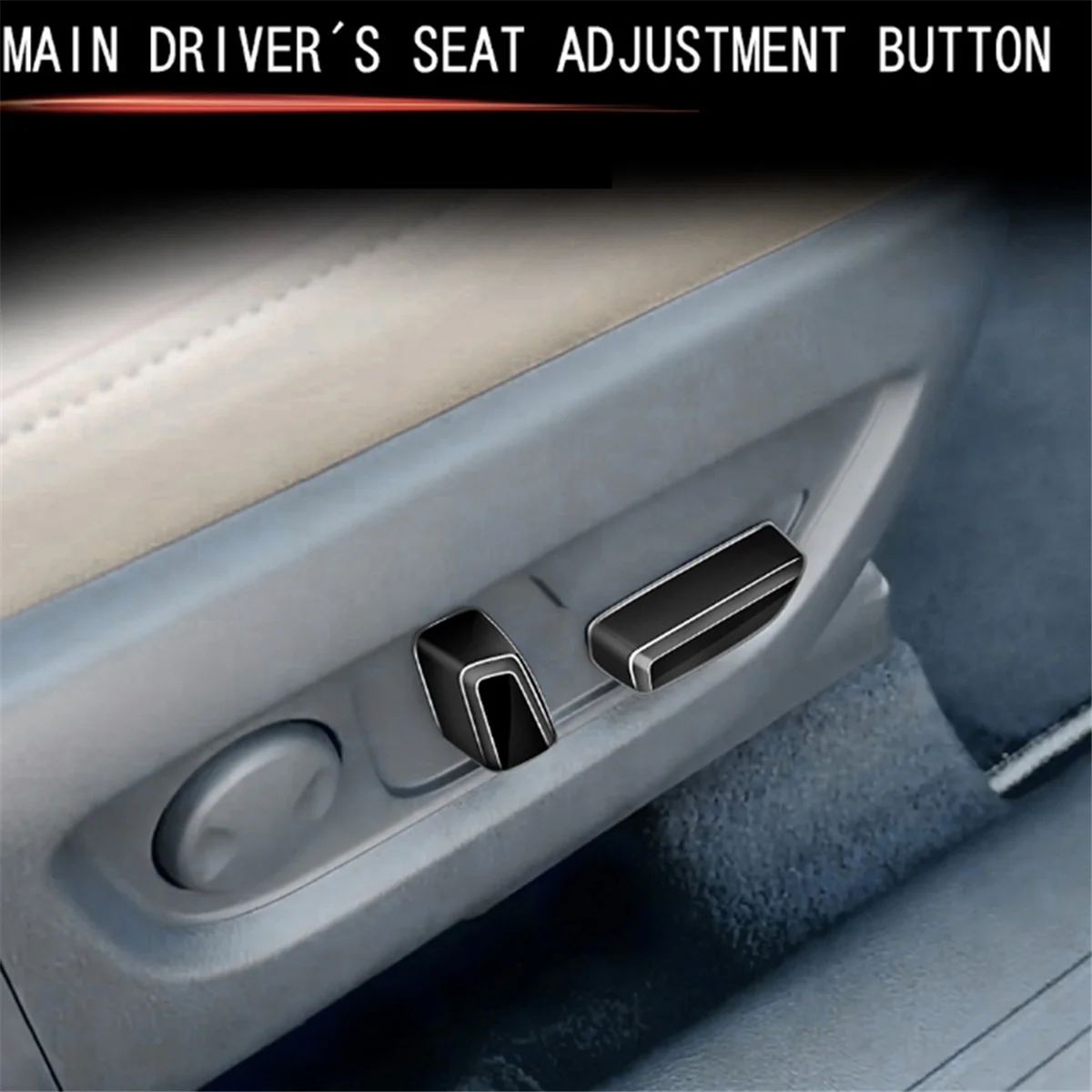 Für Mazda CX-60 2022 2023 rhd Haupt fahrers itz verstellung Knopf verkleidung Rahmen Innen verkleidung Zubehör glänzend schwarz