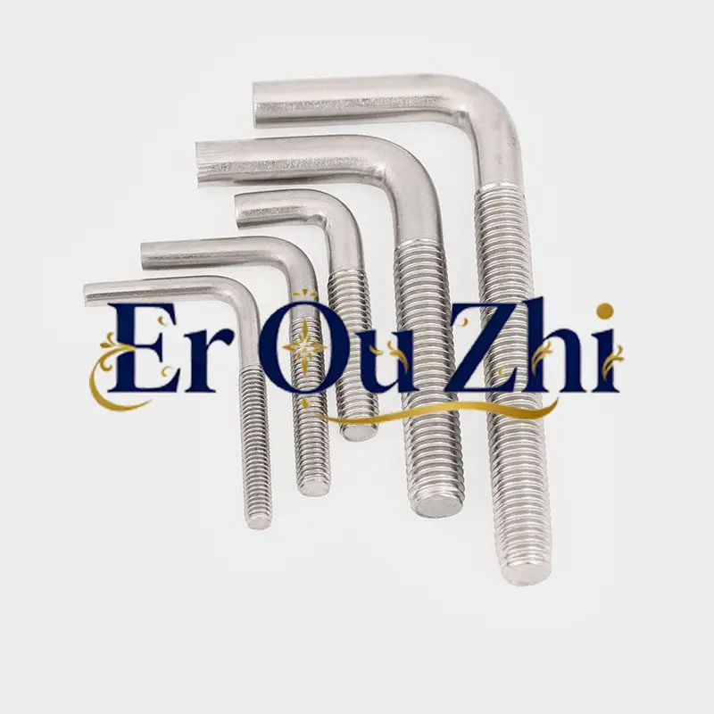 304 Stainless Steel 7-character Screw 7-character Hook L-Shaped Screw Right Angle Hook Screw Anchor Bolt Bent Hook MM4-M12