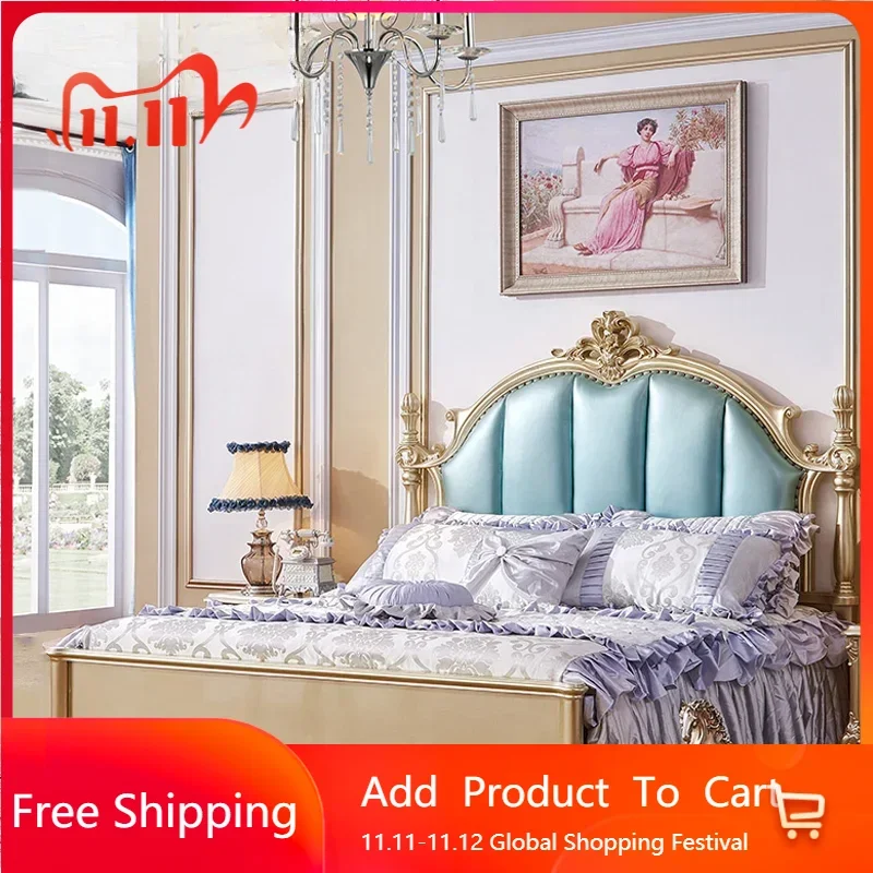 

Japanese European Luxury Princess Double Bed Frame Designer Queen Size Bed Frame Beauty Letto Matrimoniale Unique Furniture