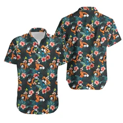 Disney Goofy Hawaiian Shirt Men Summer New Disney Hawaiian Shirt Fashion Casual Tops Vintage Shirts