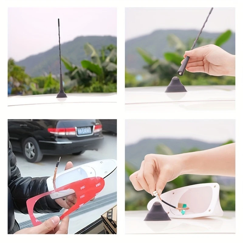 Universal Shark Fin Car Antenna Topper - Stronger FM/AM Radio Signal, No Drilling Required, Decorative Aerial for Most Vehicles - view 6