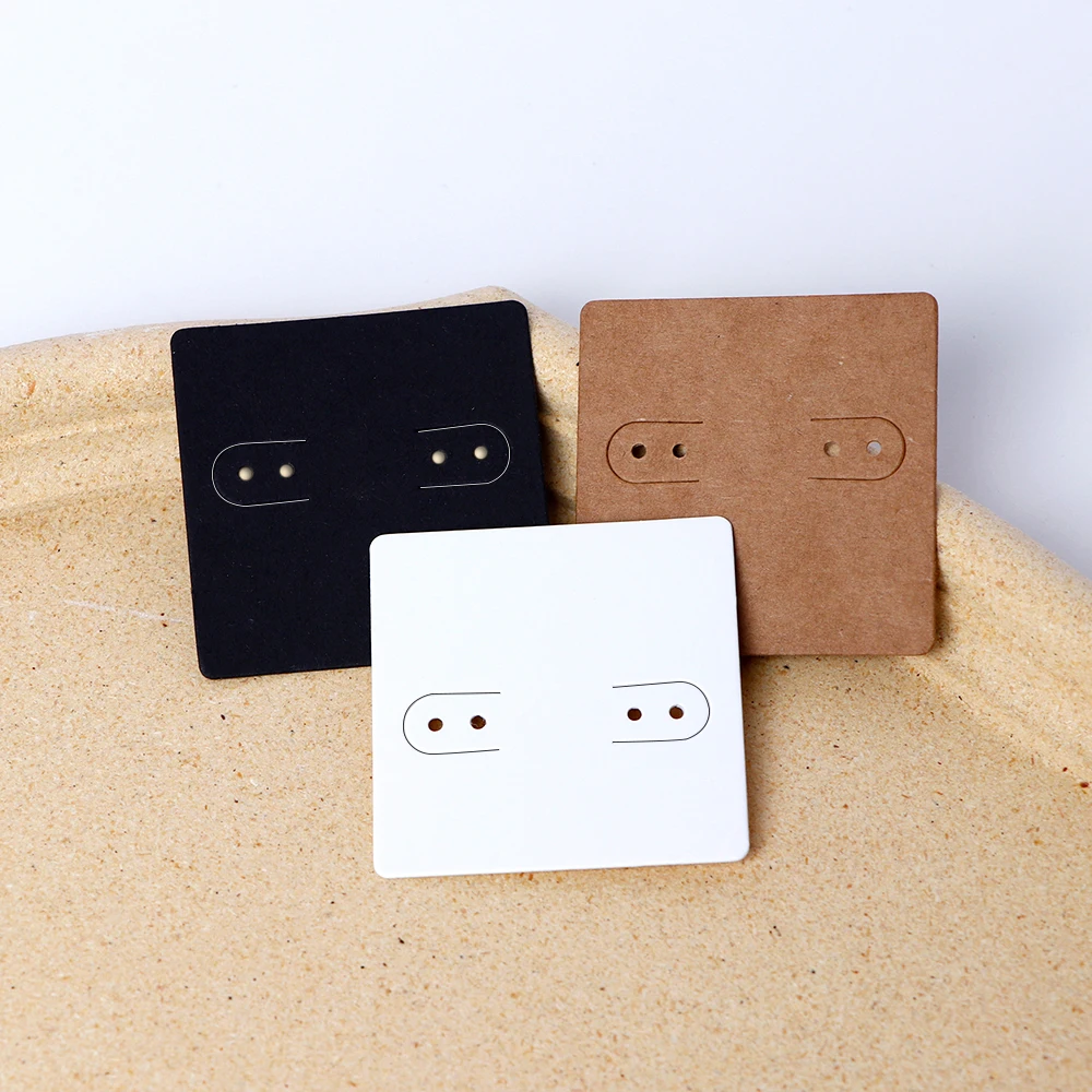 بطاقة ورق كرافت للعرض ، أقراط مربعة ، مورد إكسسوارات يدوية الصنع ، بيع بالجملة ، 50 مجوهرات ، 5x5cm #5