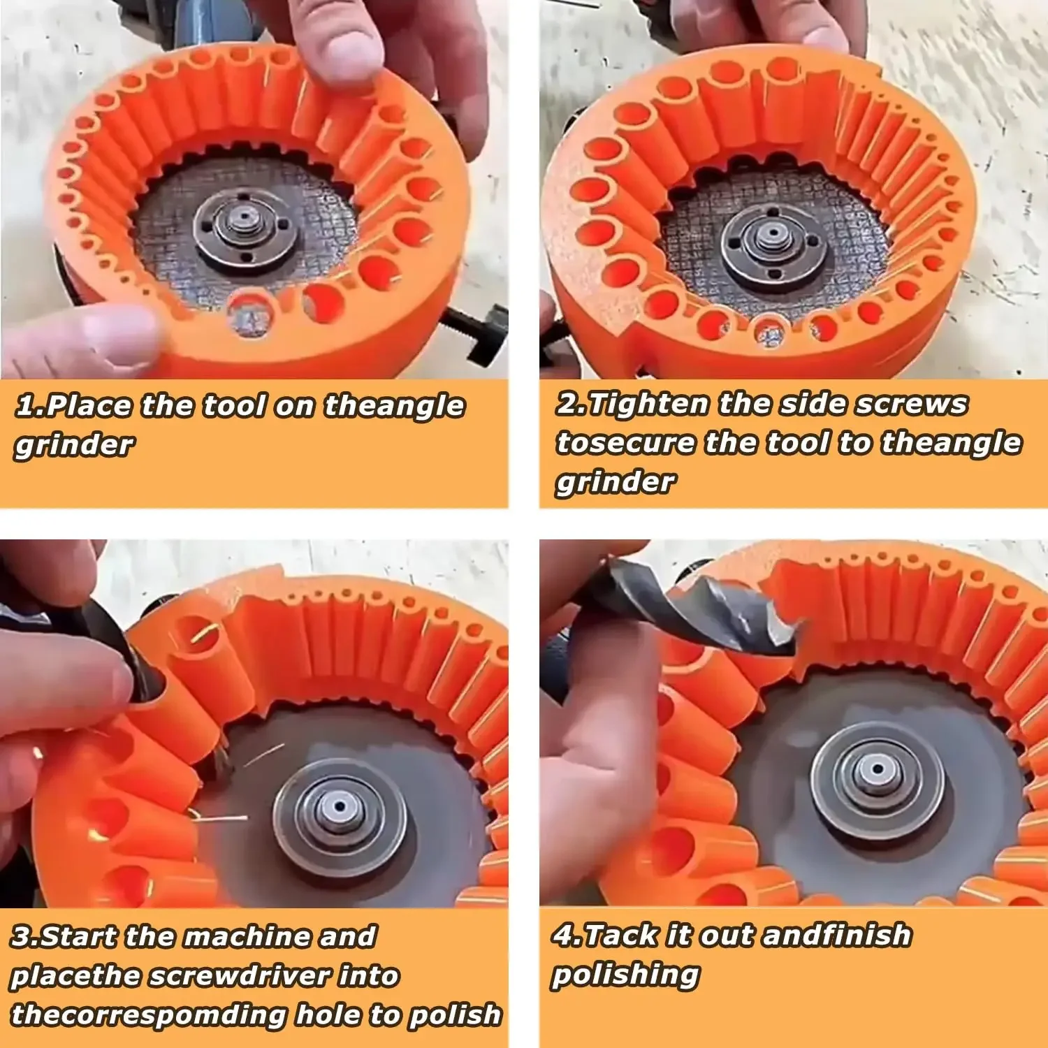 Anti-Stripping Angle Grinder Drill Bit Sharpener 2-13mm 20 Holes with Metal Thread Inserts Fit 125mm Grinders Renew Old Bits