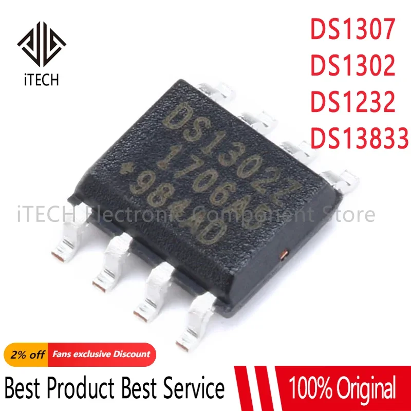 10PCS DS1307ZN DS1307Z DS1307 DS1307N SOP DS1302 DS1302ZN DS1302Z DS1302N  SOP-8 DS1232 DS1338Z-33 DS133833 NEW In Stock