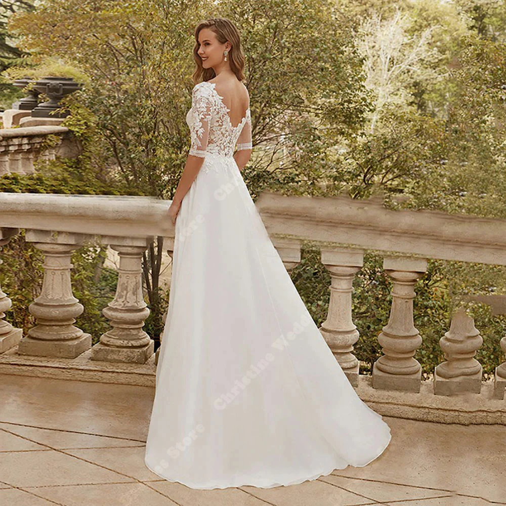 Elegant A-Line Wedding Dresses Delicate Lace Appliques Chiffon Bridal Gowns Princess Banquet Vestidos De Novias 2026 Customized