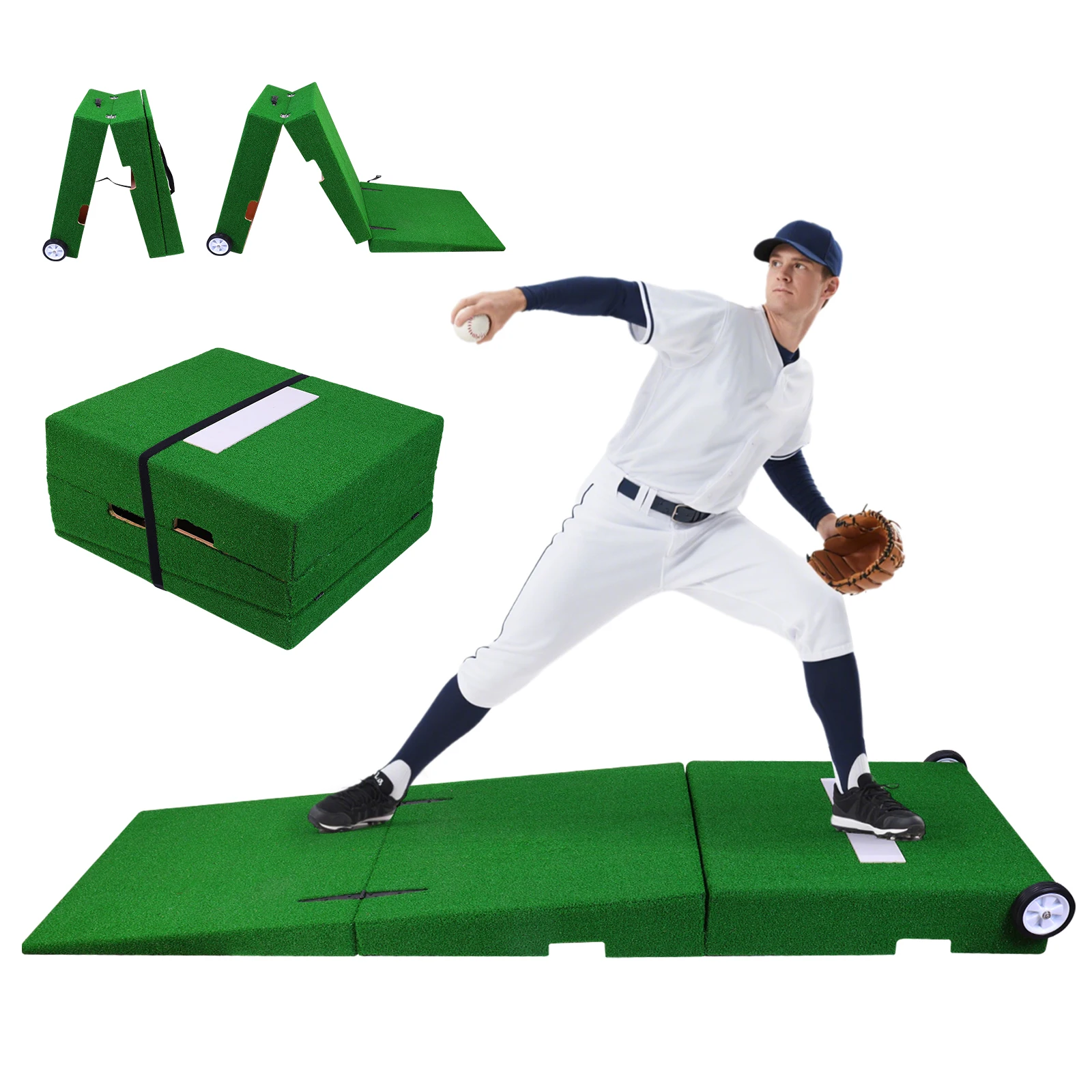 Foldable Pitching Mound with Carry Handle Portable Pitchers Mound Baseball Pitchers Mound for Baseball Softball Pitching Taining
