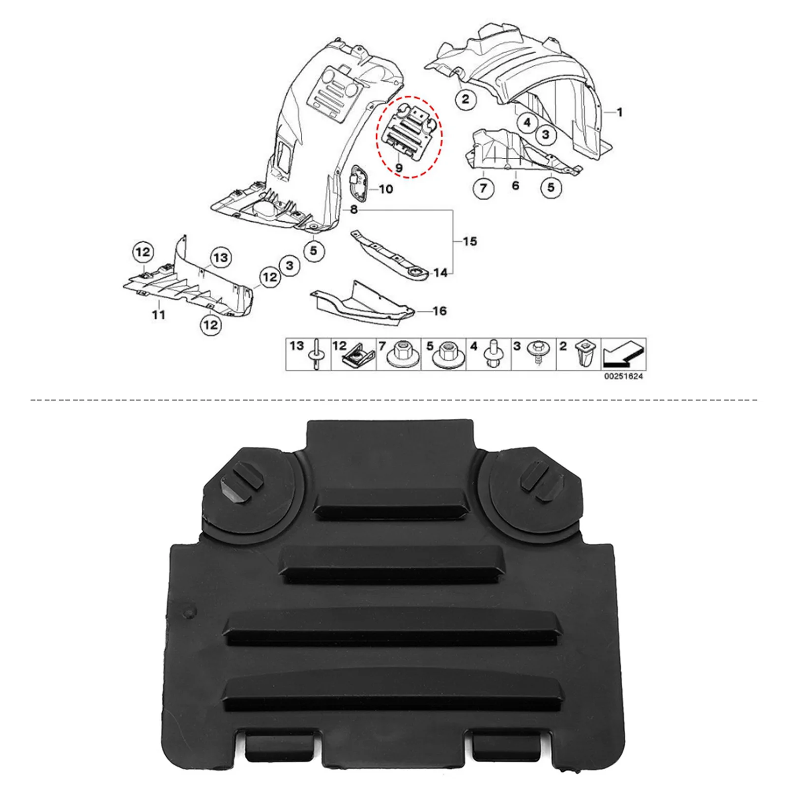 Passenger Vent Access Headlight Cover 51717143849 Fit For E82 E88 E90 E91 M3 325i 330i 328i