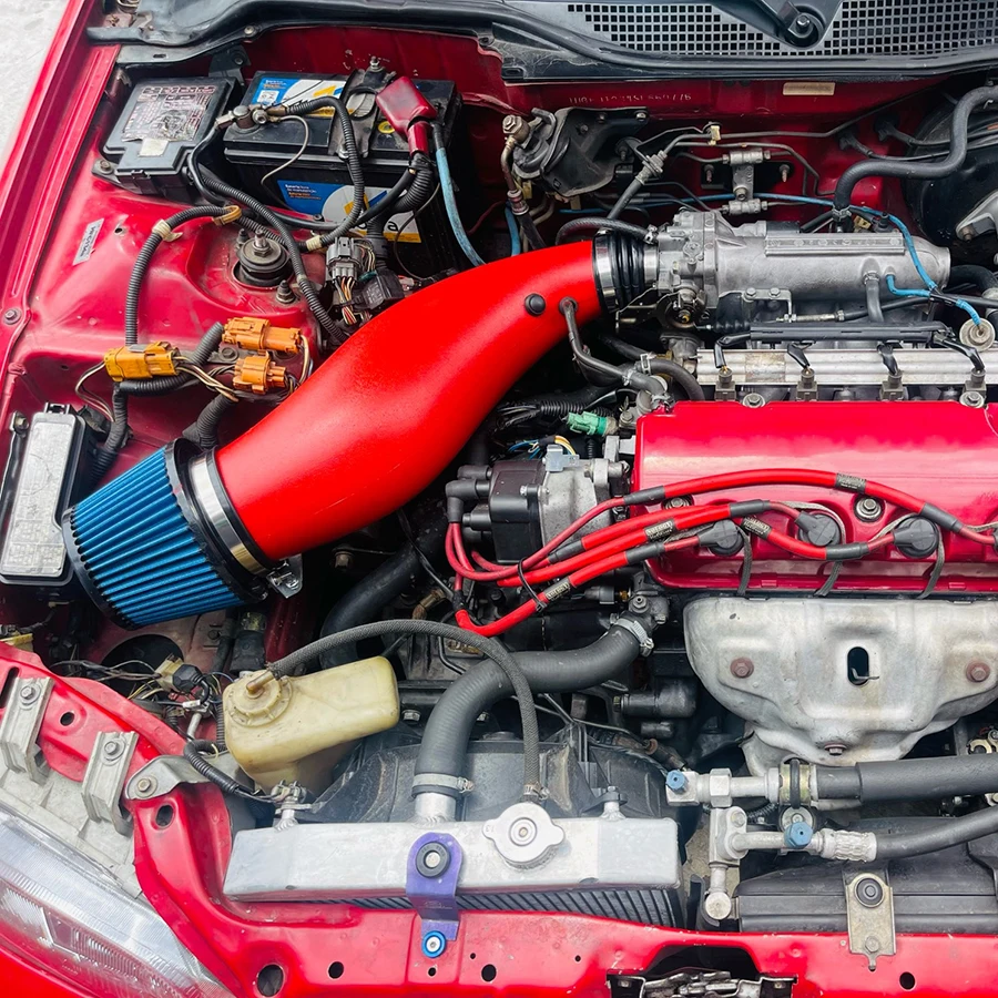 أنبوب سحب هواء بلاستيكي لهوندا سيفيك 92-00 EK على سبيل المثال ، فلتر هواء 3 "76 ، أحمر ، أزرق ، أسود