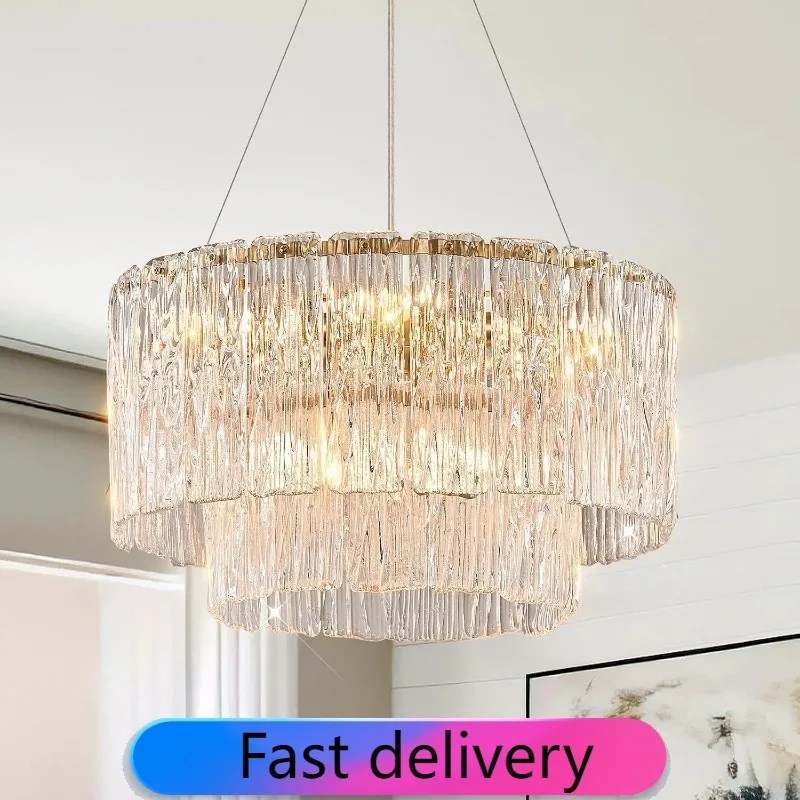 

Современная золотая стеклянная прямоугольная люстра, хромированный подвесной светильник для кухни, столовой, острова