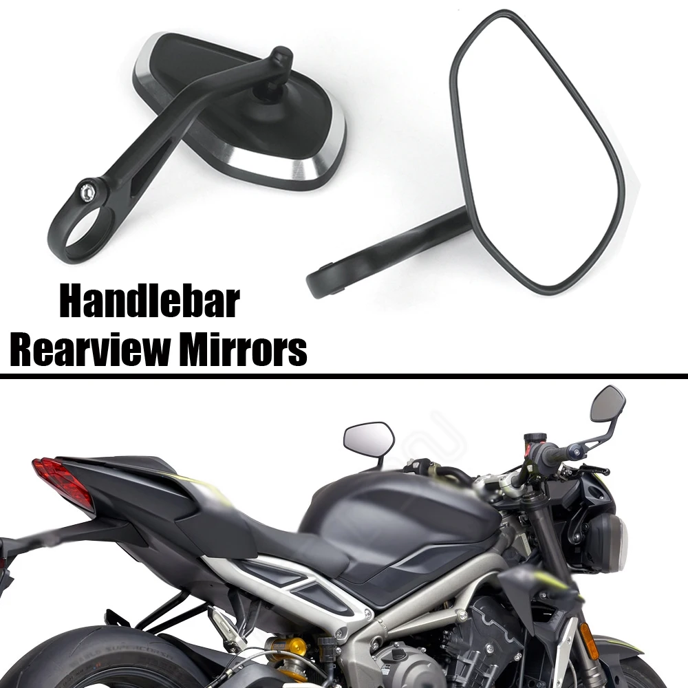 

New Motorcycle Handlebar Rearview Side Mirrors Bar End Mirror Kit For Street Triple S 765 765RS 765R Bobber T120 Daytona 660 675