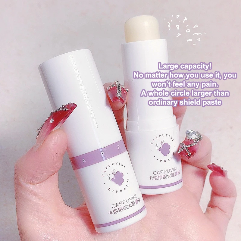 Cappuvini Grape Flavor Lipstick Stick 8g - Moisturizing Nourishing Hydrating Lip Balm for Winter Soothing Tender Lips Skin Care