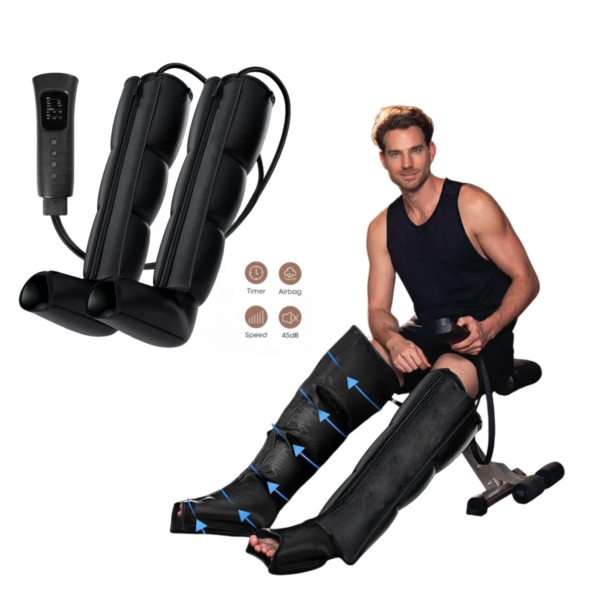 High Quality Built-in Intelligent Pressure Sensor, Safe and Comfortable Home Leg Massager