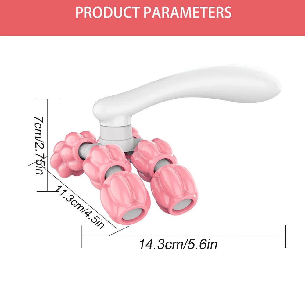 Y-shaped 8-bead Massager Hand Held Massager Roller for Hand Muscle Back Neck Foot Shoulder Leg Pain Relief Massage Tool