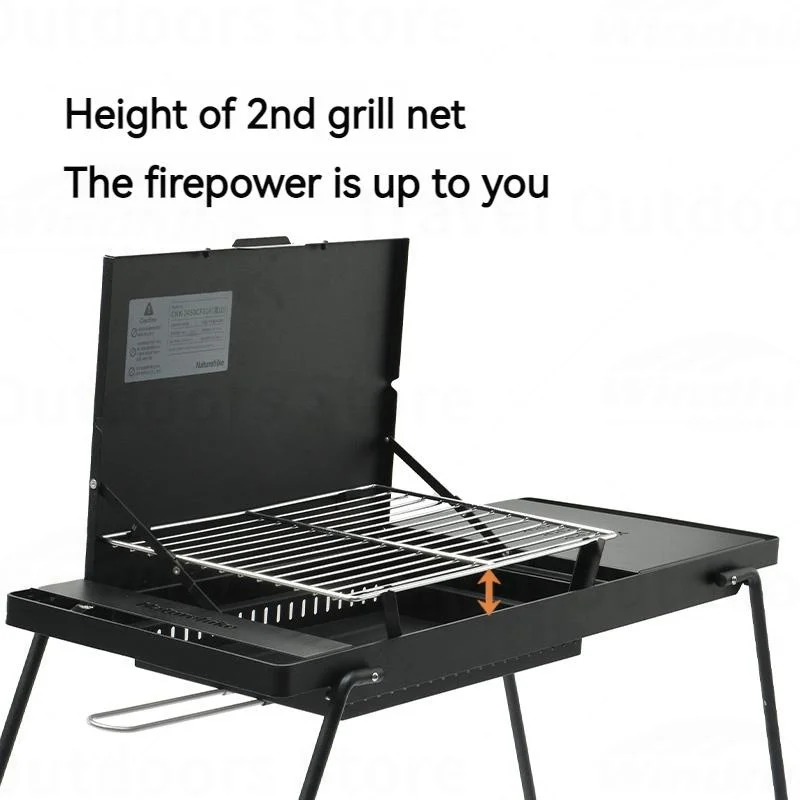 Naturehike Camping Lightweight Folding IGT Multi-function Table With Grill 2-speed Adjustable Fire Desktop Burner Mini BBQ Table