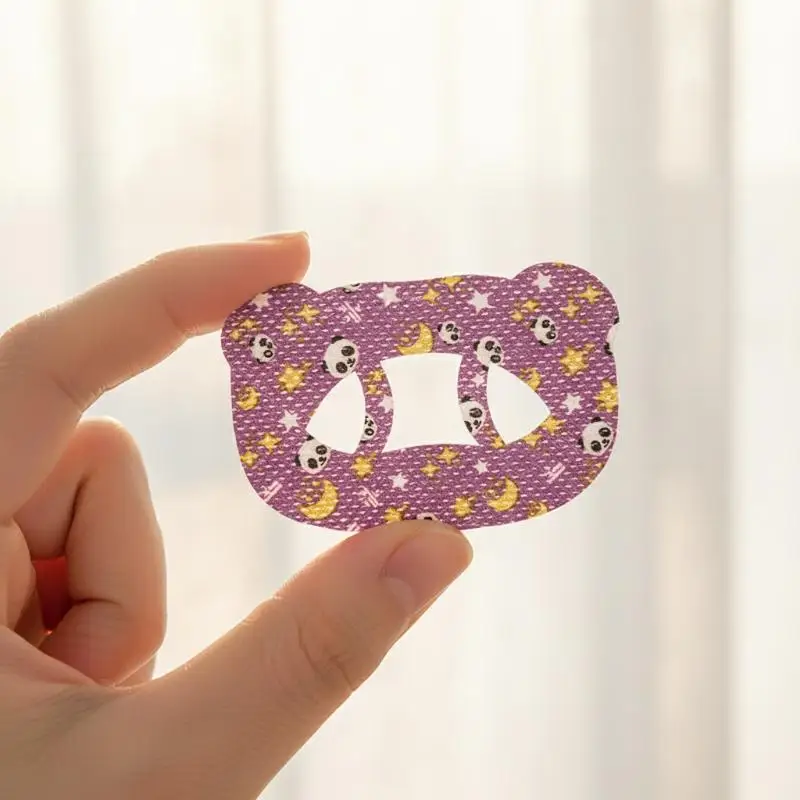 Cartoon Style Bear O-shaped Breathing Mouth Patch Anti-Snoring Stickers For Children Sleep Mouth Shape Anti-Suffocation Design