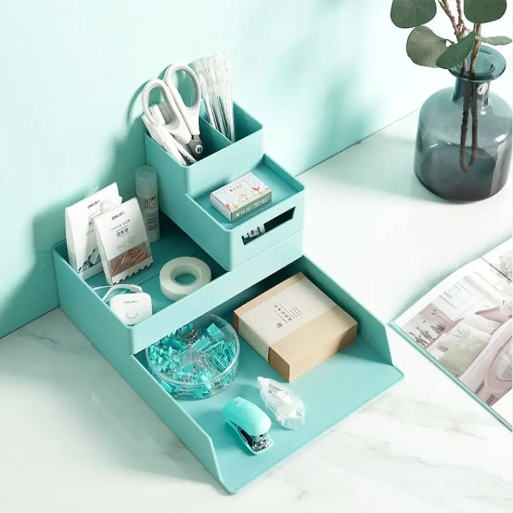 Simple Desktop Organizer A4 File Storage Tray Papers Rack Book Shelf Stackable File Rack INS Style Minimalism Home Office Supply